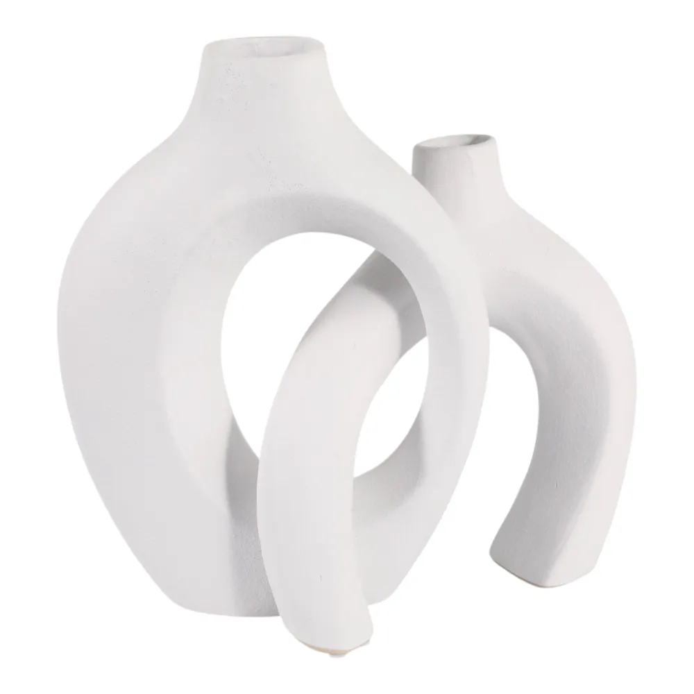 BURGESSVALE SET OF 2 WHITE VASES 13 (IN)