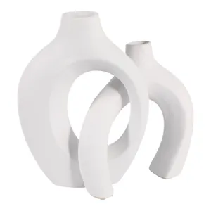 BURGESSVALE SET OF 2 WHITE VASES 13 (IN) 6