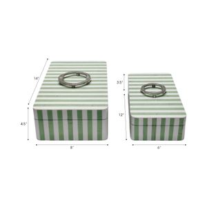 DECKERWORTH SET OF 2 GREEN BOXES 5 (IN) 10
