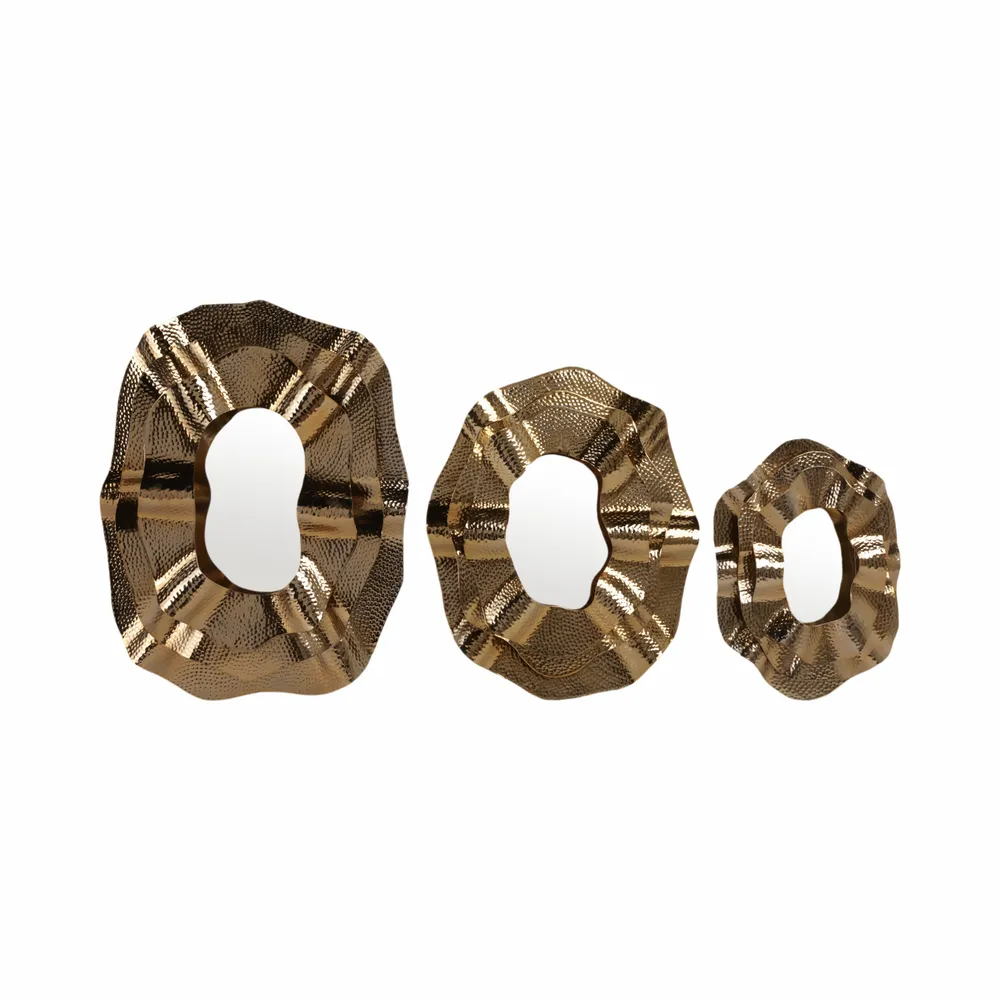 ASPENDALE SET OF 3 GOLD MIRRORS 3 (IN)