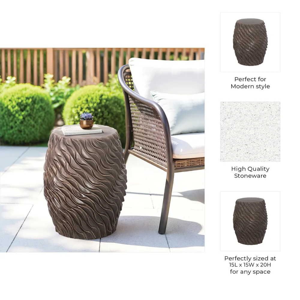 DEWEYHOLM BROWN GARDEN STOOL 20 (IN)