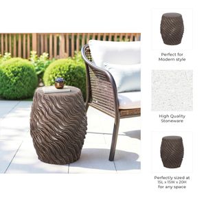 DEWEYHOLM BROWN GARDEN STOOL 20 (IN) 9