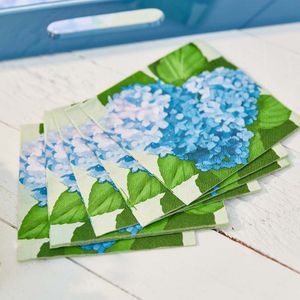 Blue Hydrangea Paper Cocktail Napkins (Pack of 25) 3