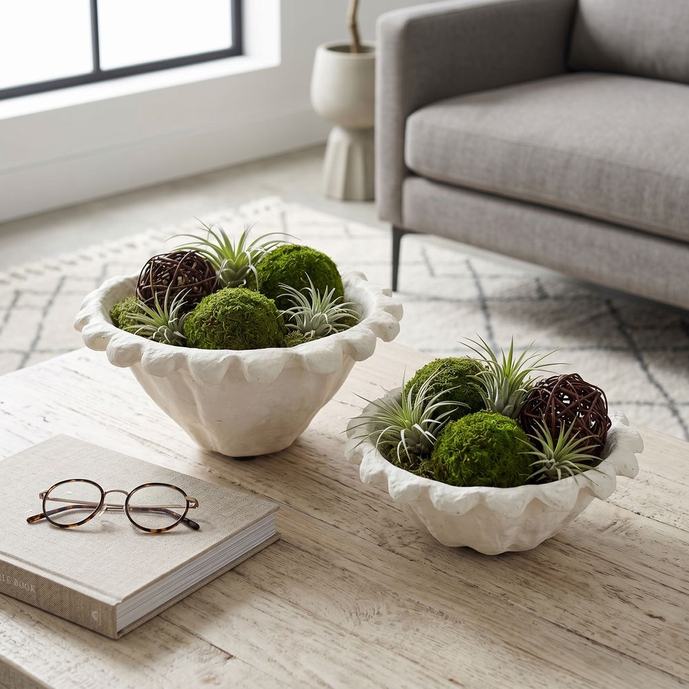 GLASTONRIDGE SET OF 2 IVORY BOWLS 6 (IN)