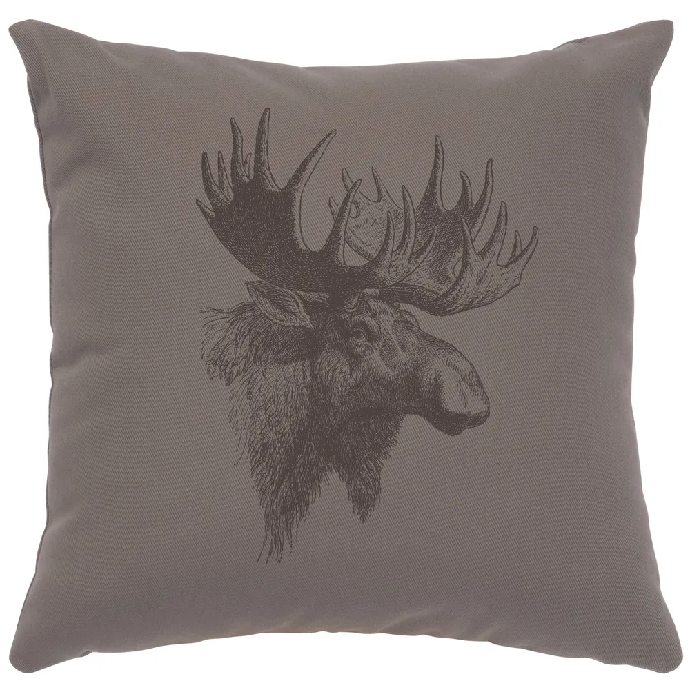 Image Pillow - Moose Profile - Cotton Chrome
