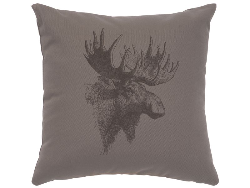 Image Pillow - Moose Profile - Cotton Chrome 1