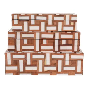 HARVEYLAND SET OF 3 BROWN BOXES 4 (IN) 3