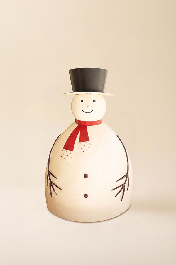 Large Painted Metal Snowman