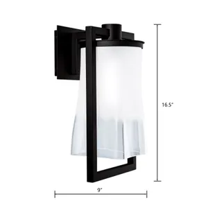 Drape 16.5'' High 1-Light Outdoor Sconce - Matte Black 2