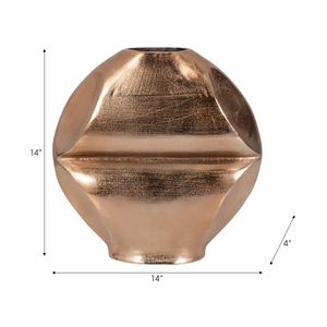 14" BYRAM, METAL SLIT VASE, CHAMPAGNE 8