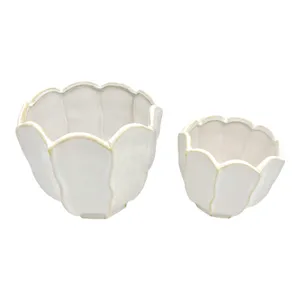 ASHTON SET OF 2 IVORY PLANTER 7 (IN) 5
