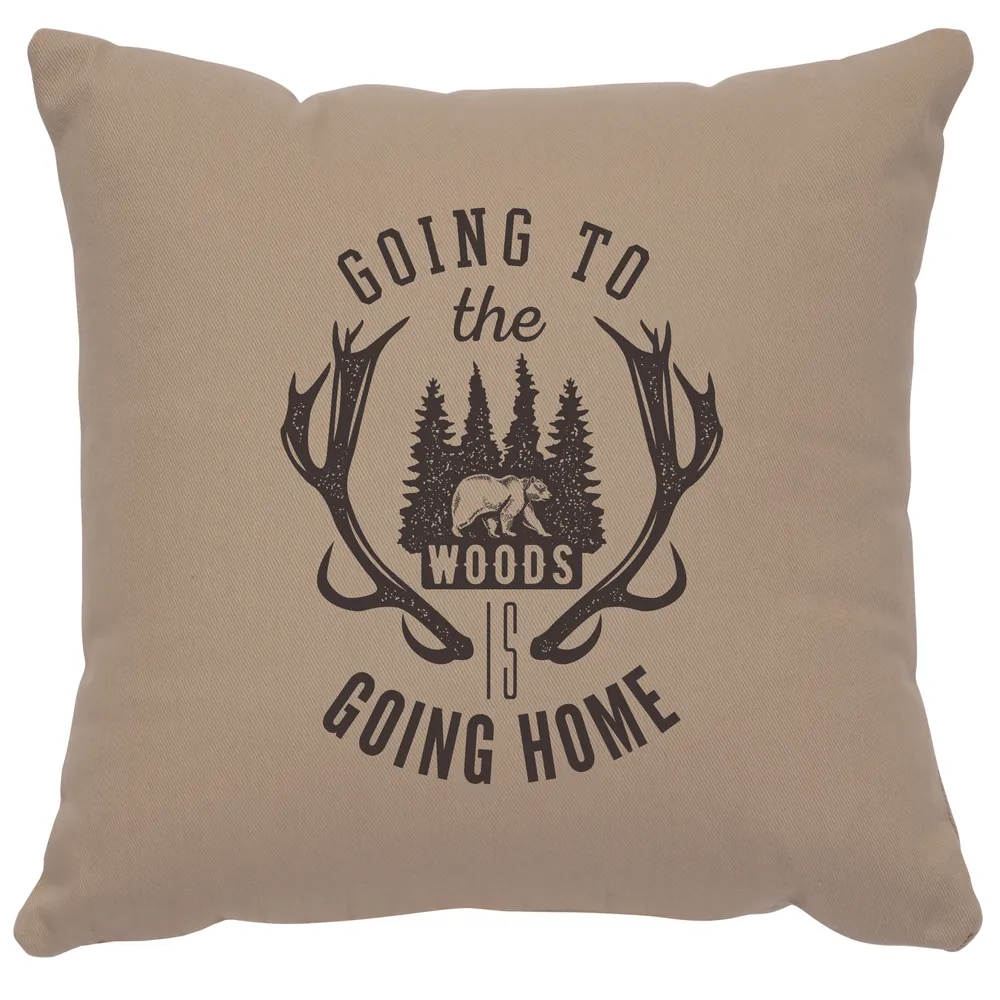 Image Pillow - Going to the Woods - Cotton Alabaster