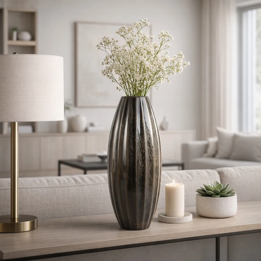 TILTONRIDGE BLACK VASE 20 (IN)