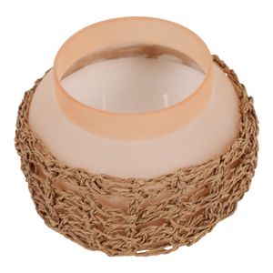 5" 14 OZ PINK SUNSET WOVEN CANDLE W/ LID, PINK 4