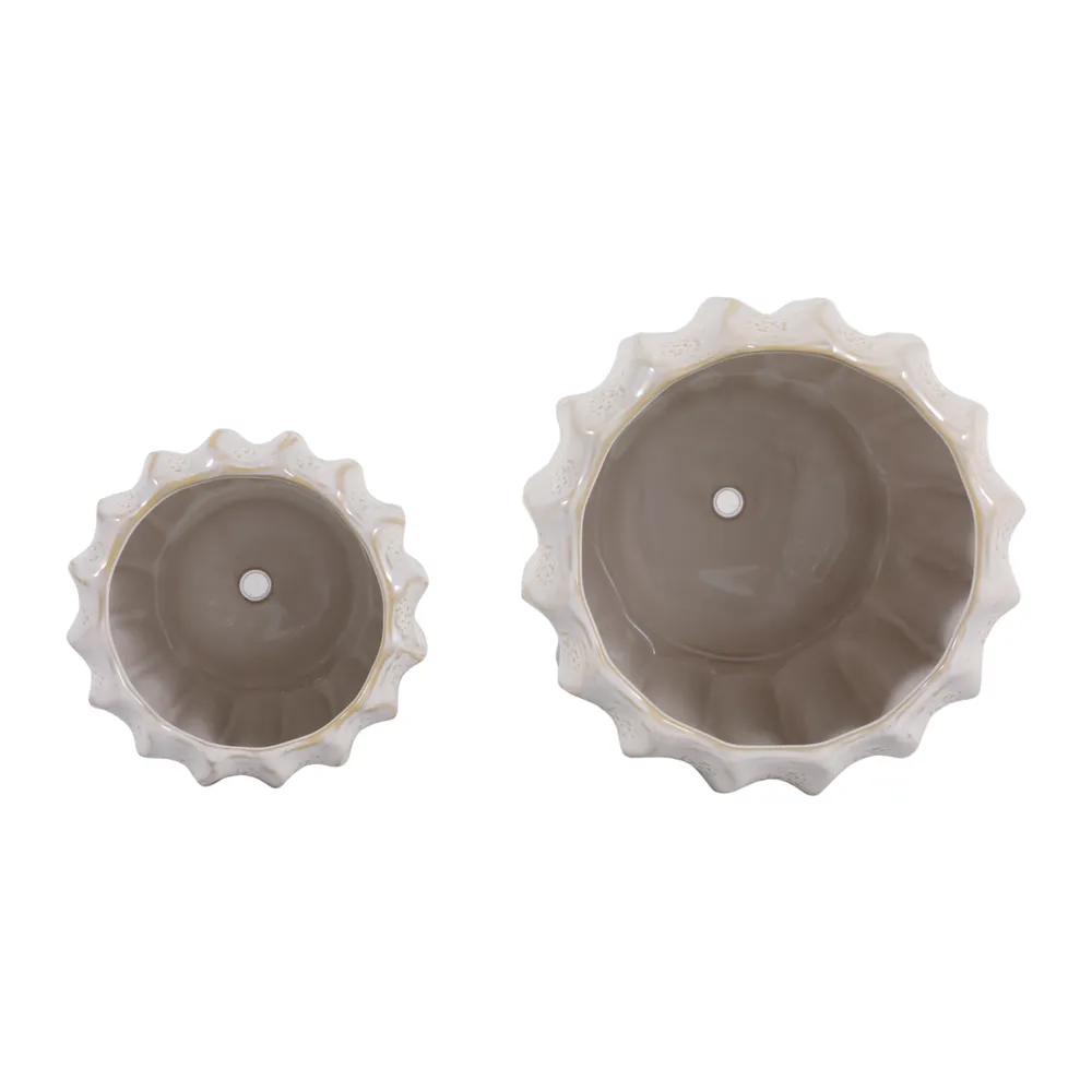 VALBEACH SET OF 2 IVORY PLANTER 7 (IN)