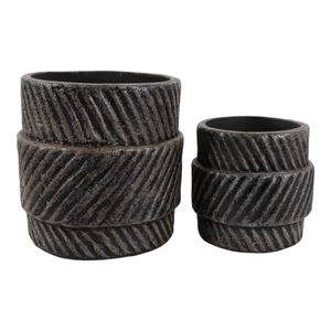 BELLCROSS SET OF 2 BLACK PLANTER 10 (IN) 4