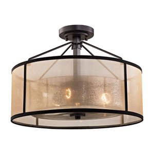 Diffusion 18'' Wide 3-Light Semi Flush Mount - Oil Rubbed Bronze 1
