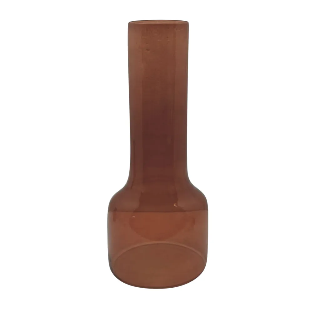 HOLLISBEACH BROWN GLASS VASE 16 (IN)