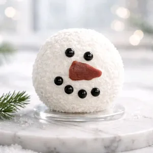 Round Snowman Moving Flame LED Candle 6x5.5in 1