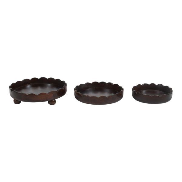 BARRONRIDGE SET OF 3 BROWN TRAY 4 (IN)