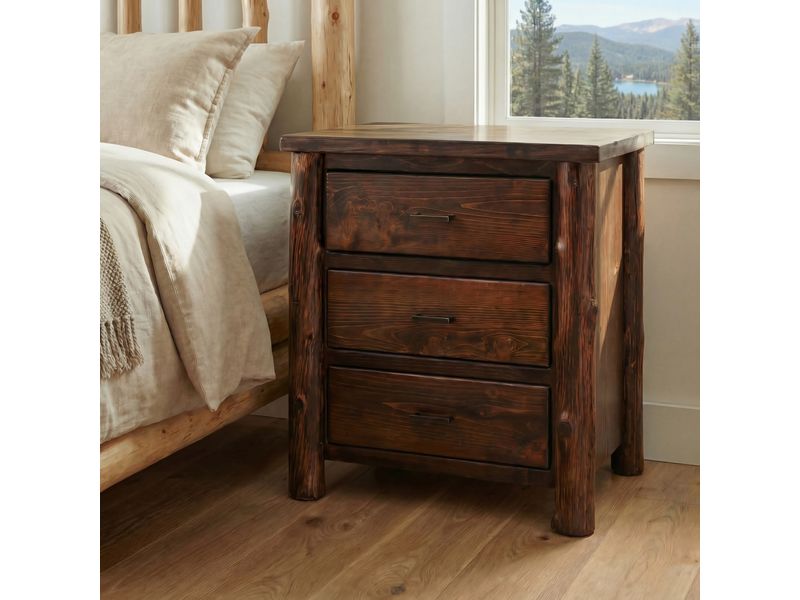 Headwaters XL Three Drawer Nightstand - Coffee 1