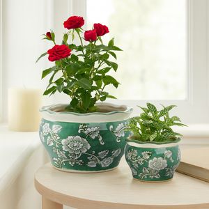 WATSONCLIFF SET OF 2 GREEN PLANTER 5 (IN) 11