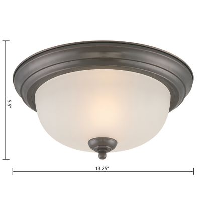 Pendenza 13.25'' Wide 2-Light Flush Mount - Oiled Bronze