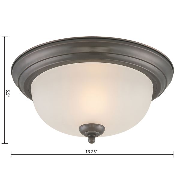 Pendenza 13.25'' Wide 2-Light Flush Mount - Oiled Bronze