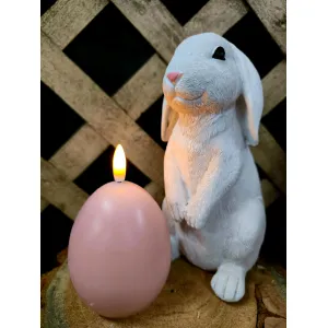 Pink Egg Shaped 3D Flame LED Candle 3x3.5in 2
