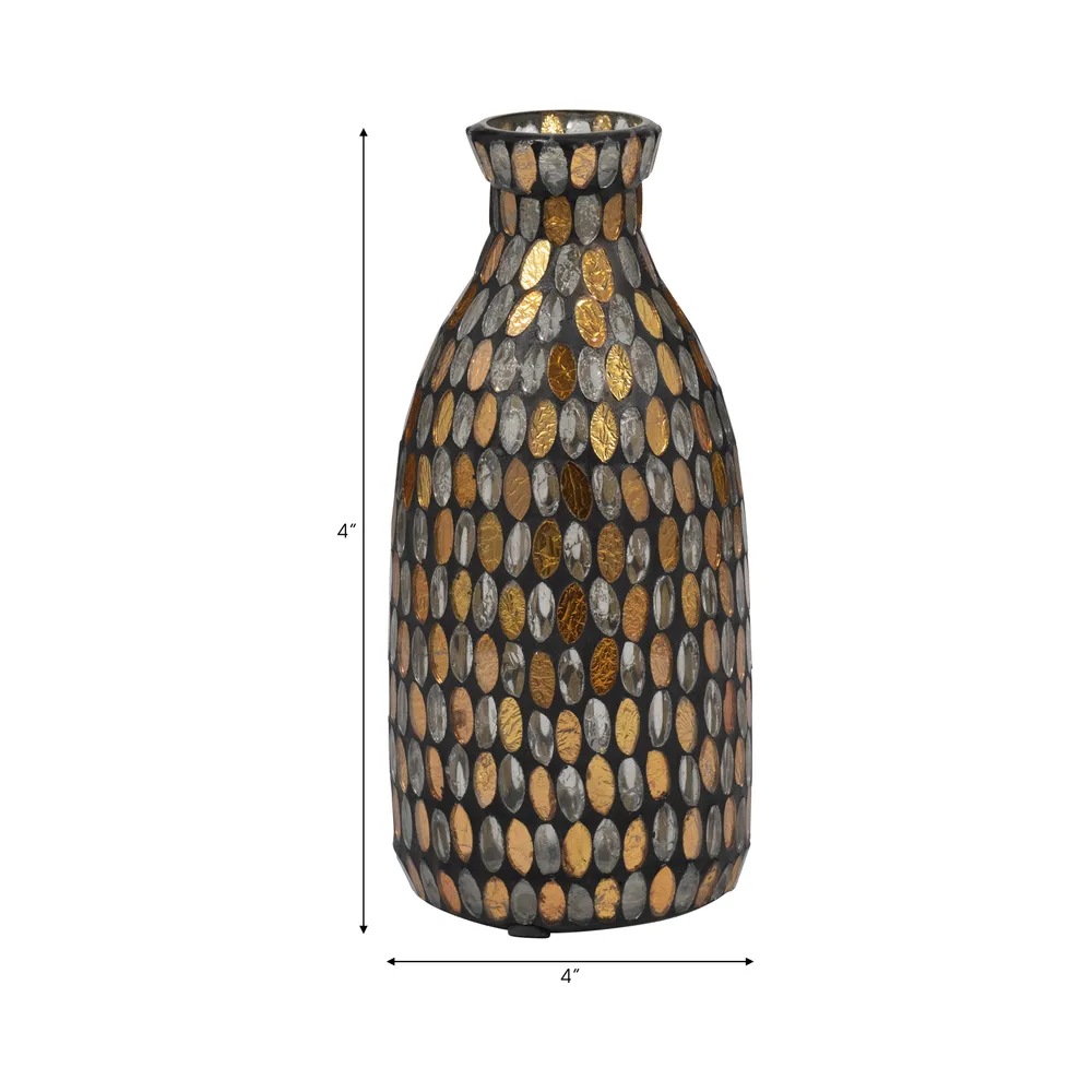 WALTONOAK BRONZE GLASS VASE 9 (IN)