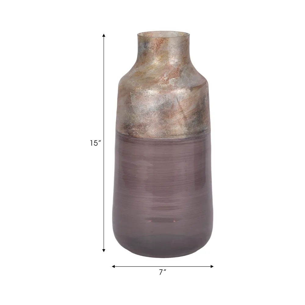 ORIONPARK GRAY GLASS VASE 15 (IN)