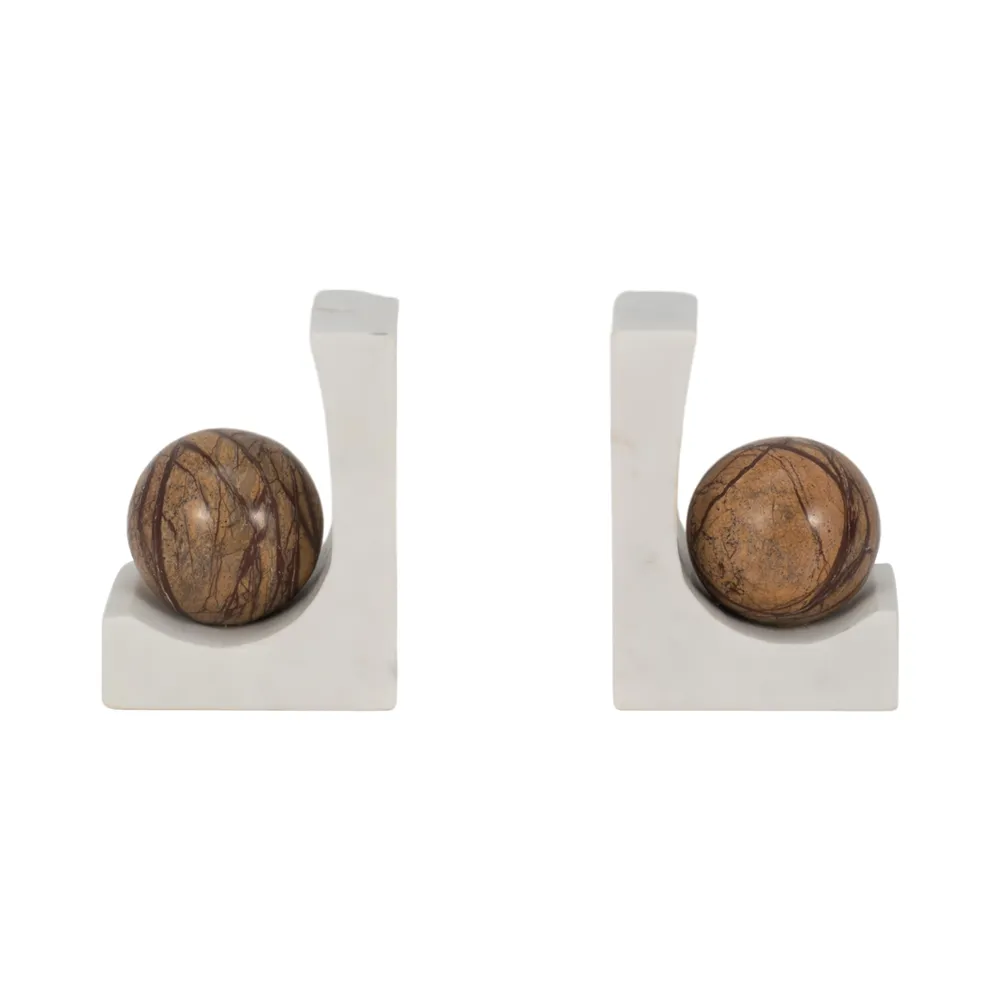 CLARAWELL SET OF 2 IVORY BOOKENDS 6 (IN)