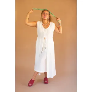 Sleeveless Split-Front Tunic / Cotton 2