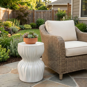 LEONAMILL WHITE GARDEN STOOL 19 (IN) 12