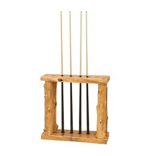 Cedar Log Floor Pool Cue Rack - Vintage