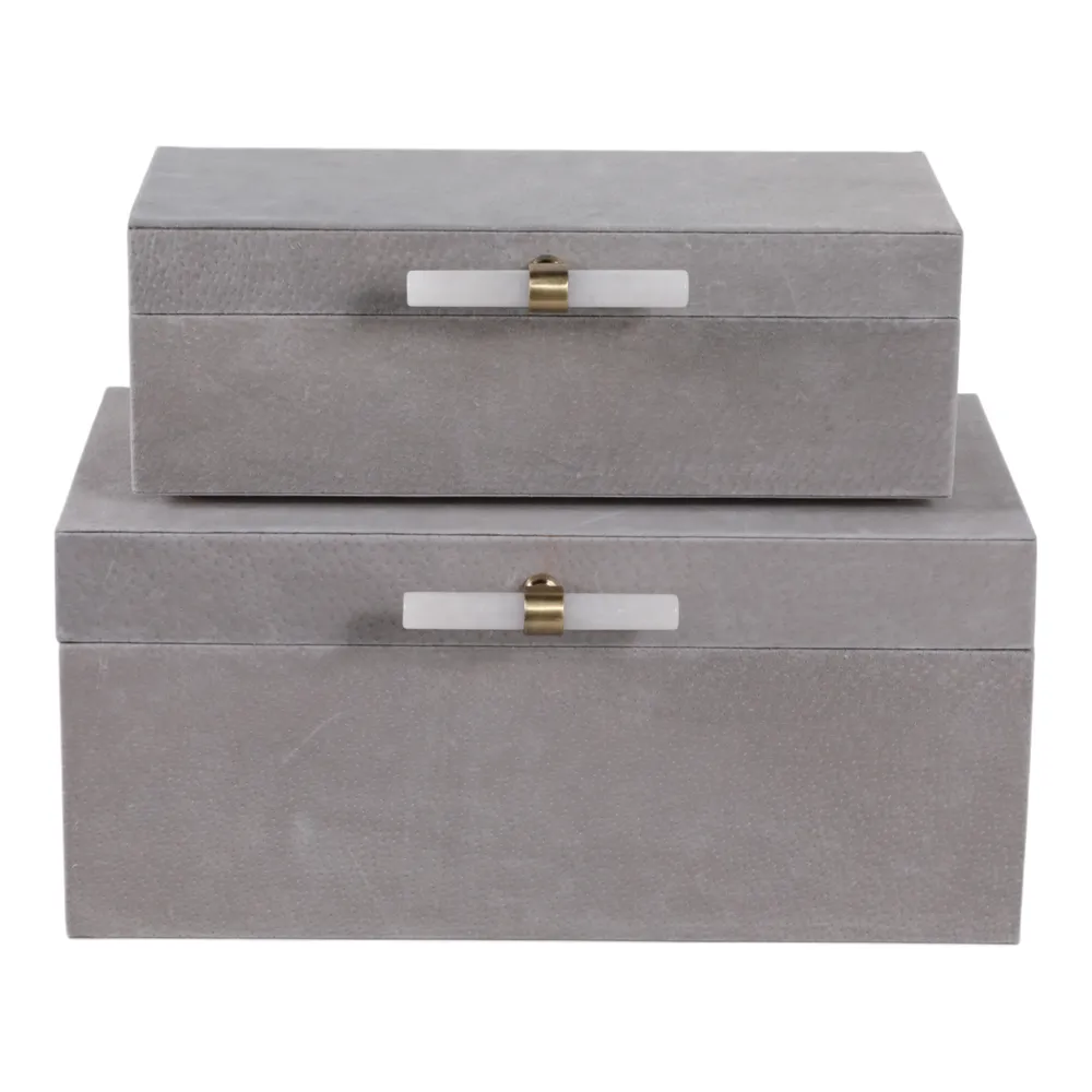 HARPERVIEW SET OF 2 GRAY BOXES 7 (IN)