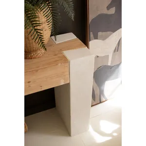 Textured Console with Wooden Top 2
