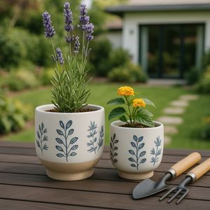 DRYDENBROOK SET OF 2 BLUE PLANTER 8 (IN) 2