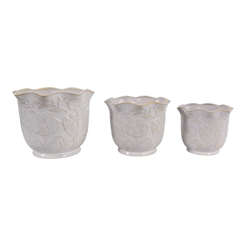 CLAYBROOK SET OF 3 IVORY PLANTER 9 (IN)