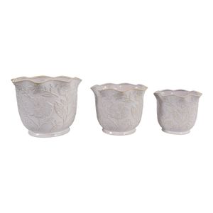 CLAYBROOK SET OF 3 IVORY PLANTER 9 (IN) 1
