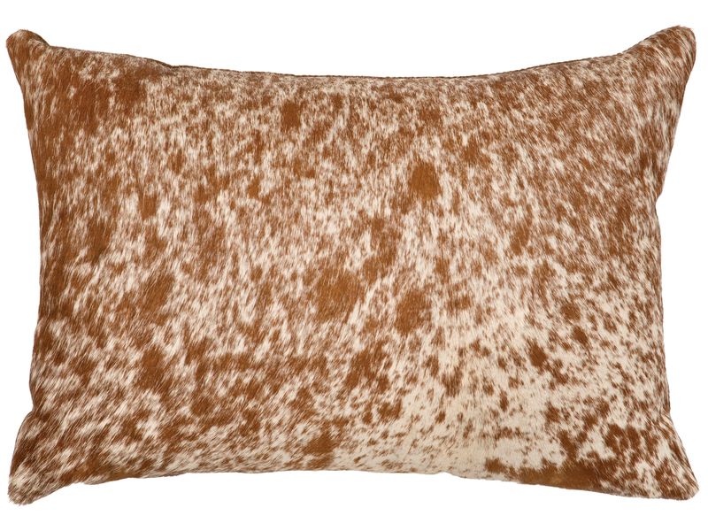 Speckled Light Brown Leather Pillow - Leather Back thumbnail