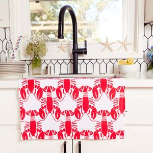 Lobster Waves Cotton Kitchen Towels (Set of 3) 8