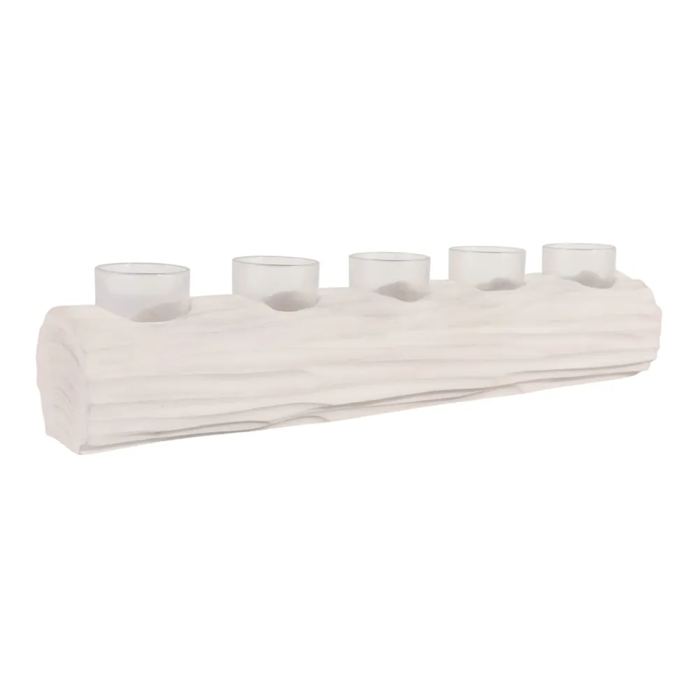 LUKEHAVEN WHITE TEALIGHT HOLDER 5 (IN)