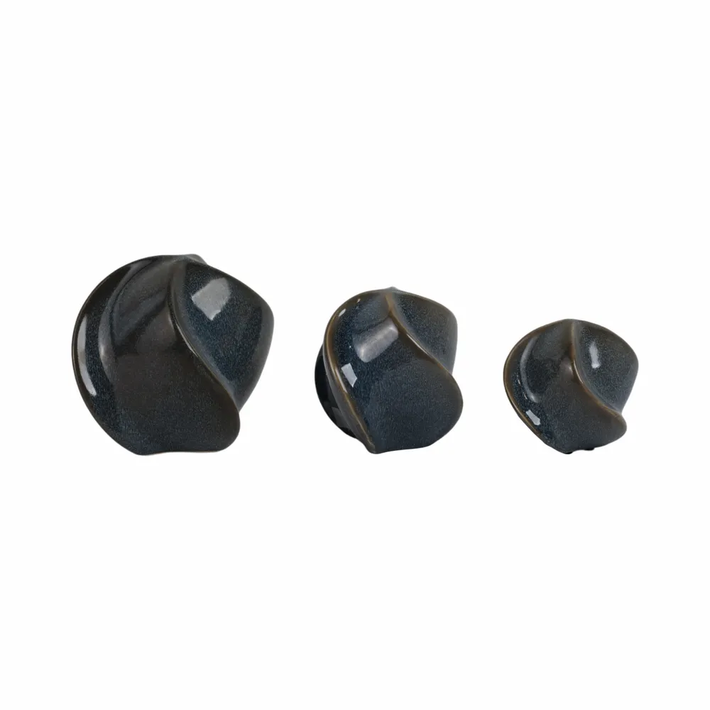 DUFFYROSE SET OF 3 BLUE ORBS 6 (IN)