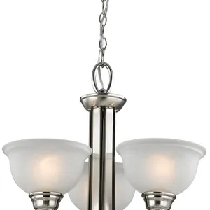 Hamilton 36'' Wide 9-Light Chandelier - Brushed Nickel with White Glass 3