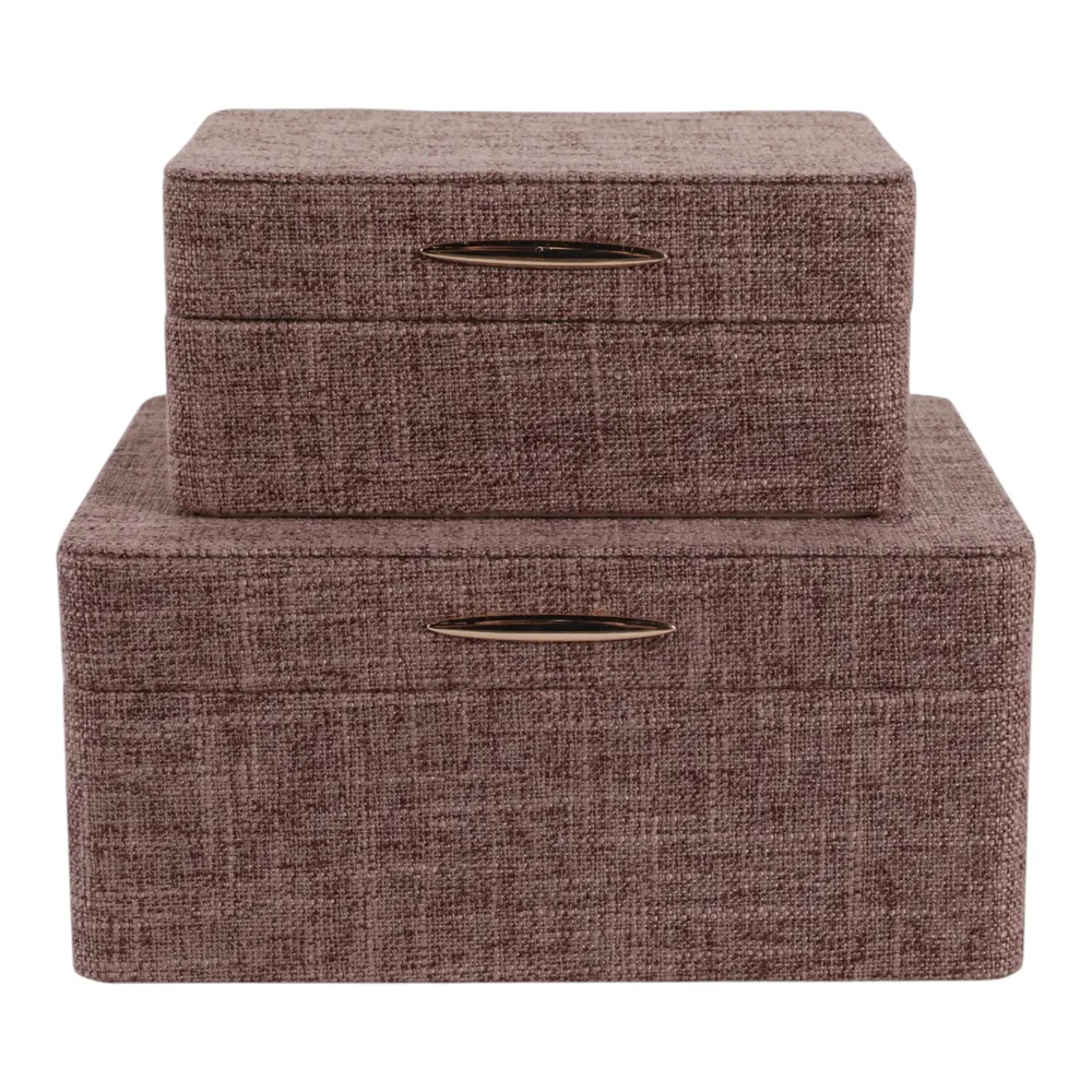 EVERTONPORT SET OF 2 BROWN BOXES 4 (IN)