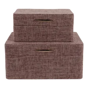 EVERTONPORT SET OF 2 BROWN BOXES 4 (IN) 2