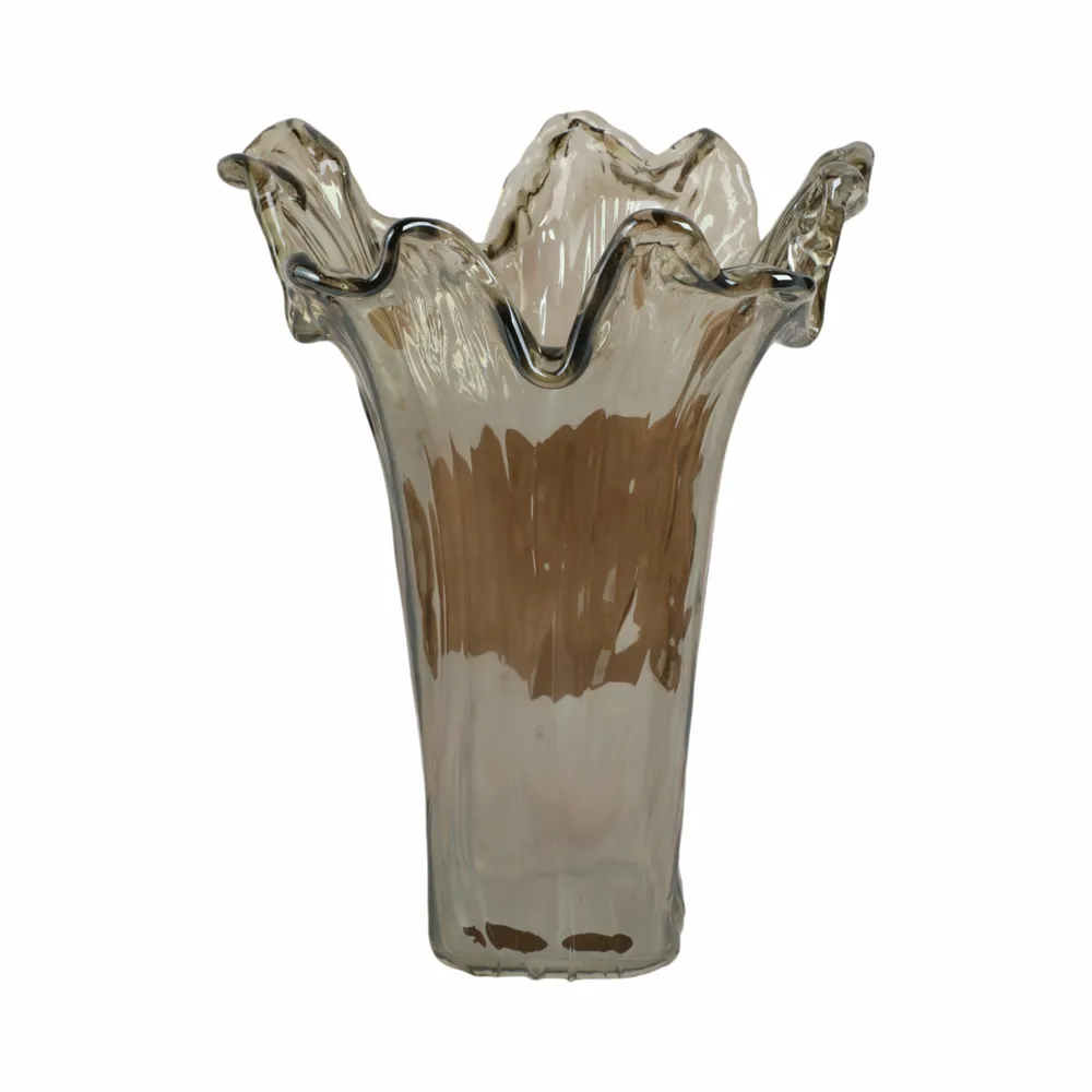 CLAYMORE GRAY GLASS VASE 15 (IN)
