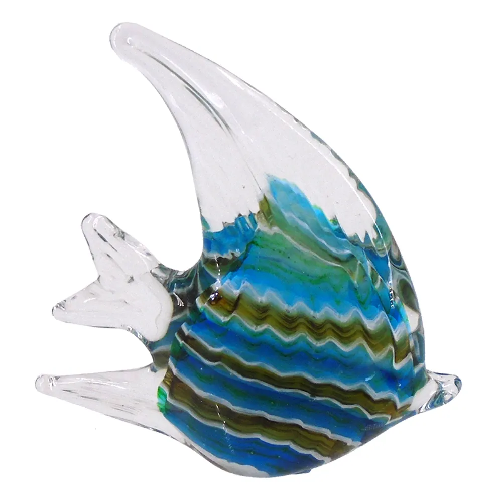 4-1/4" AQUA/SAND GLASS FISH 230G