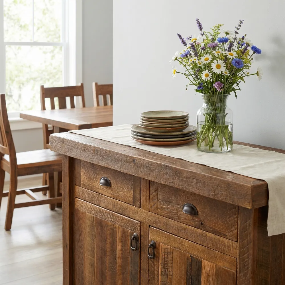 Barnwood 48-inch Buffet - Antique Oak Top
